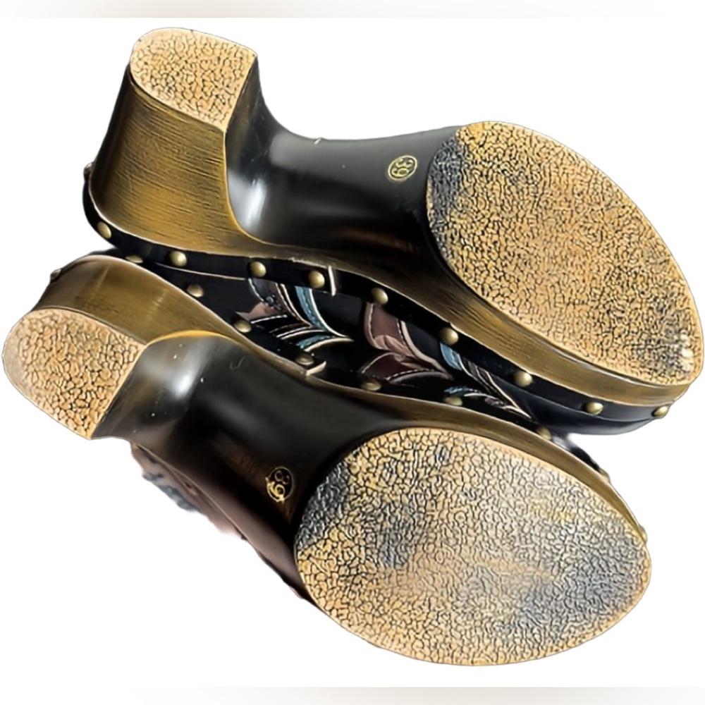 Spring Step Aztec Leather Backless Clog Heeled Sl… - image 7